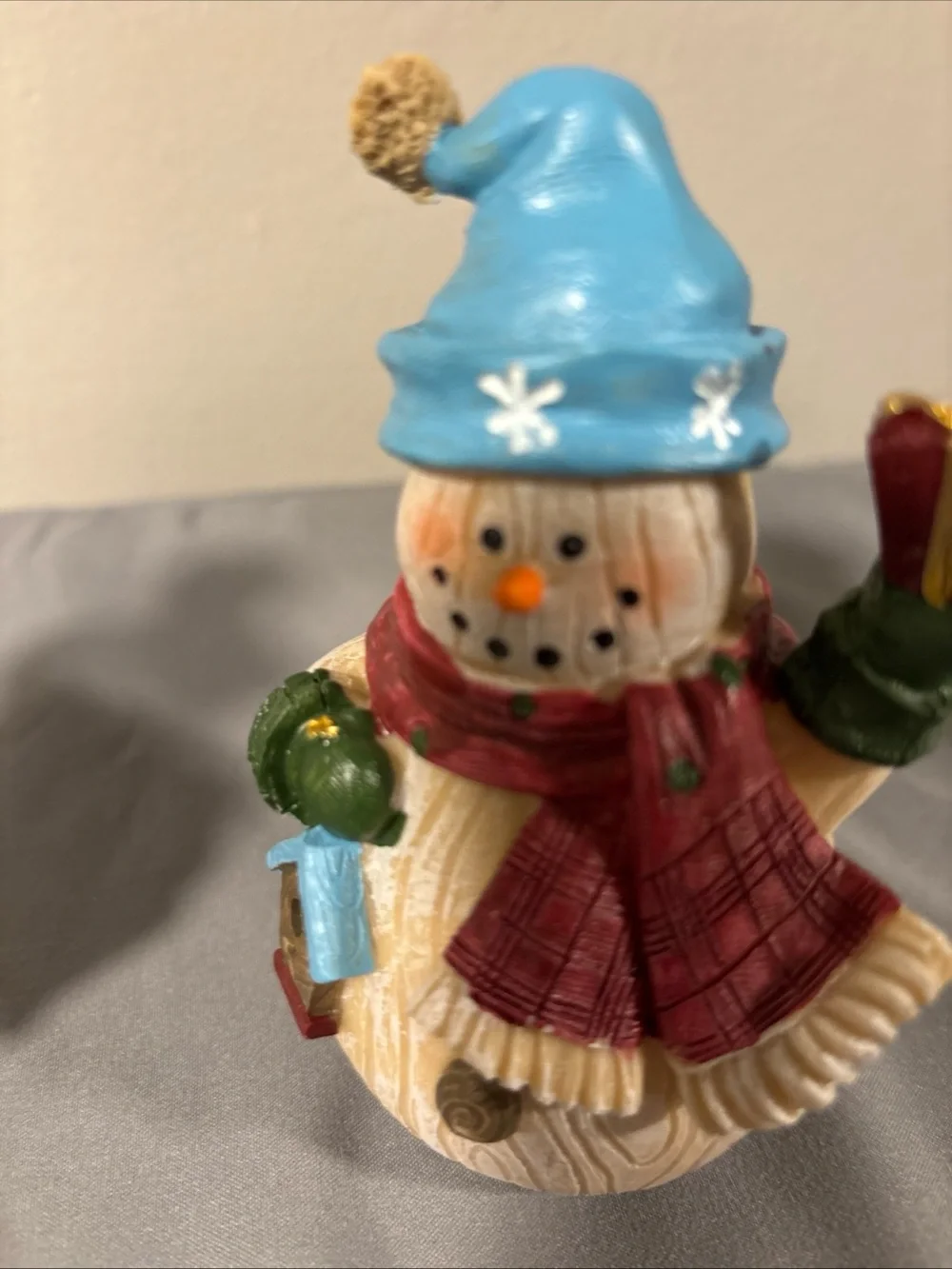 Holiday Snowman Figurine Set - Red & Blue Accents